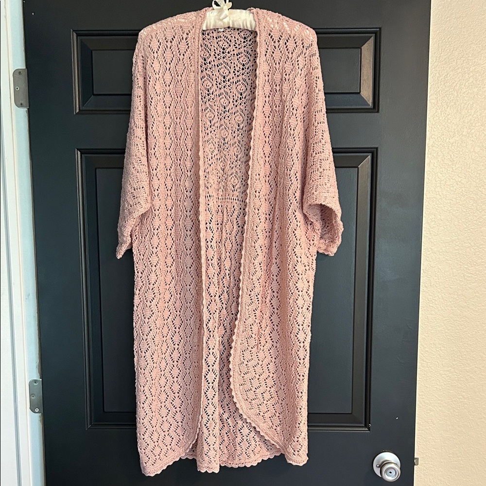 Maurices Soft Pink Open-Front Cardigan